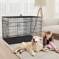 48 Inch Folding Metal Wire Dog Crate with Divider Panel & Removable Tray N81259